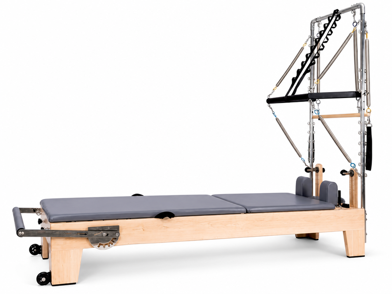 Maple pilates reformer semi-elevated